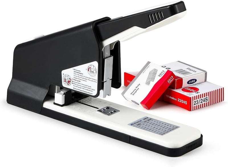 Frifreego Heavy Duty Stapler 210 Sheets Large Capacity Office Staplers for Desk with 4000 Staples, Black Labor Saving Stapler with Adjustable Stapling, Jam Free for Office, Classroom Paper Binding - Image 1